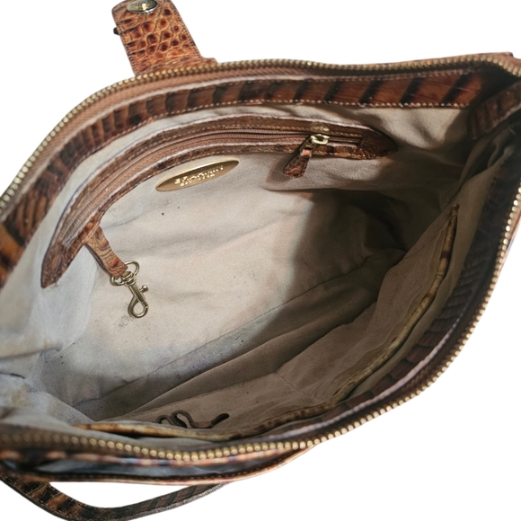 Brahmin Isabelle Toasted Almond Croc Shoulder/Crossbody Bag - Picture 7 of 8